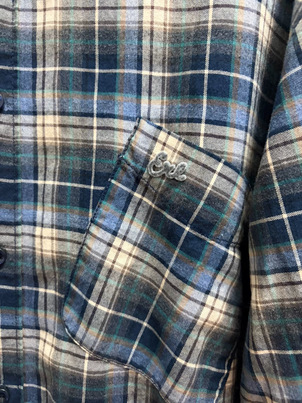 Erl Blue Plaid Shirt