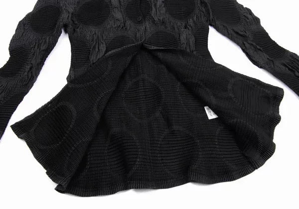 Issey Miyake Vintage Black Polka Dot Pleated Top