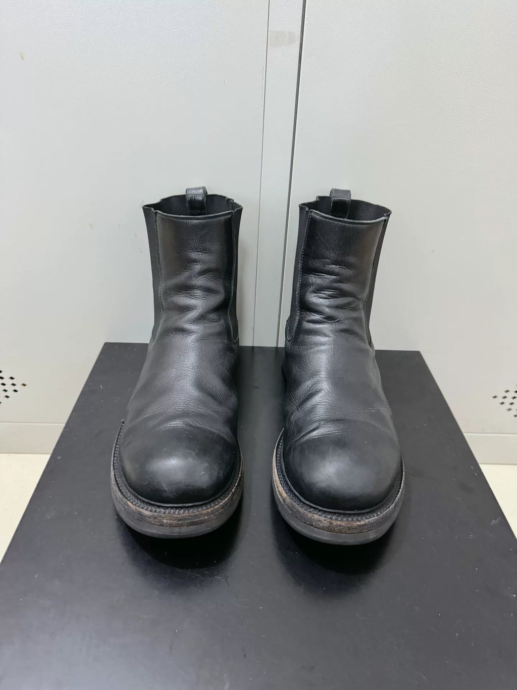 Rick Owens Leather Chelsea Military Boots