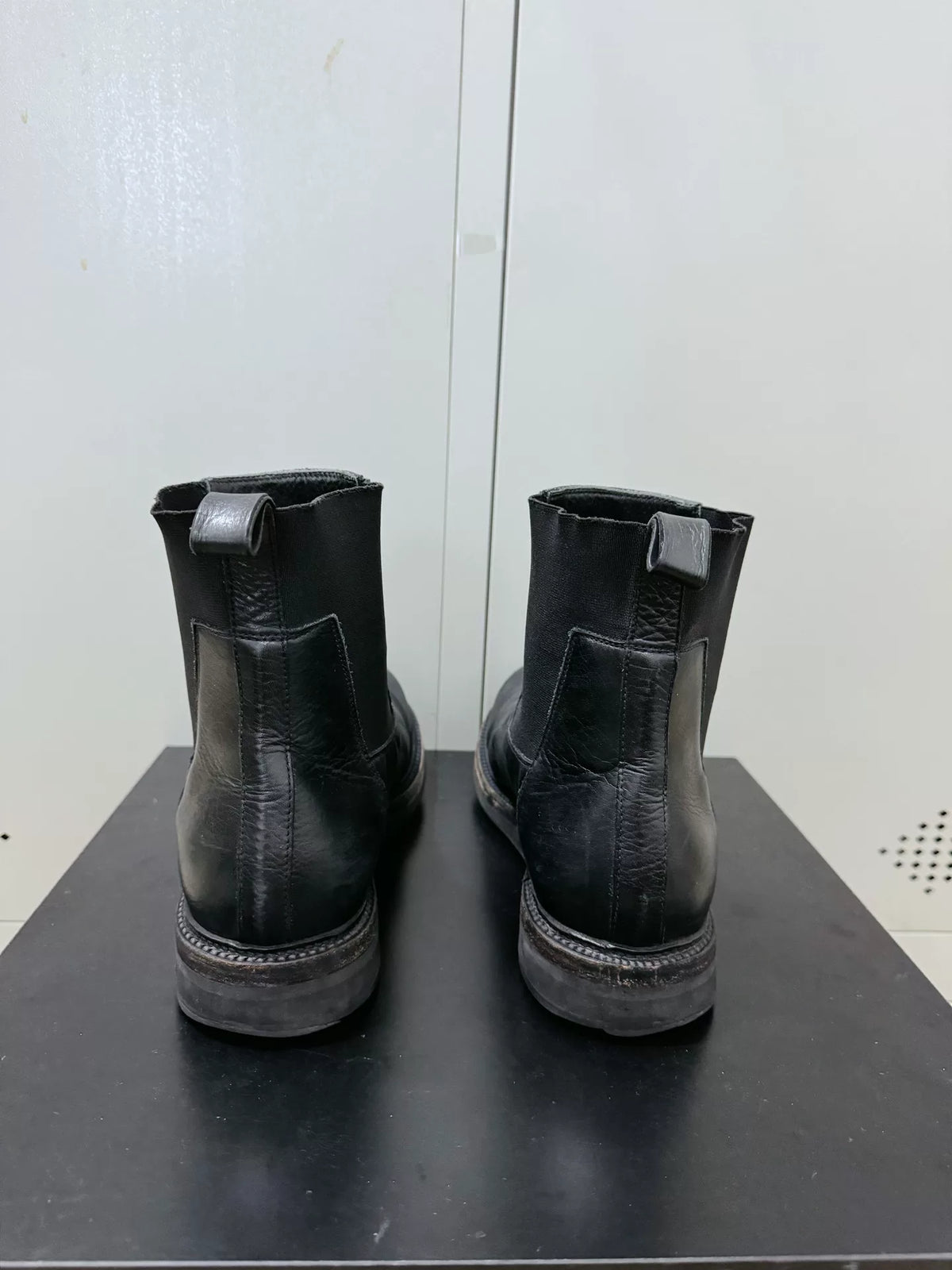 Rick Owens Leather Chelsea Military Boots
