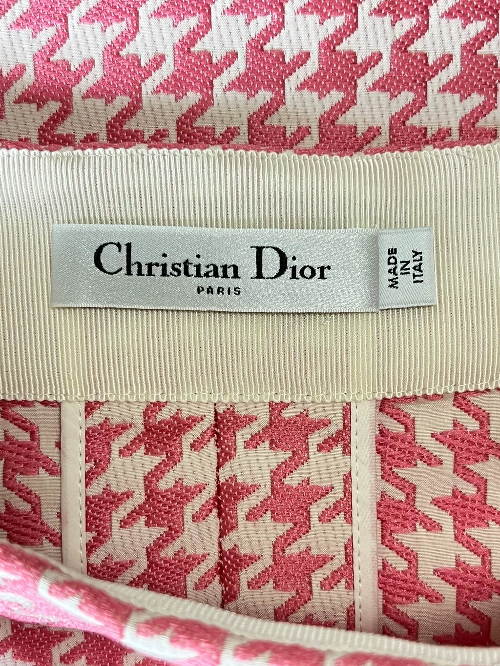Dior Pink Houndstooth Mini Skirt