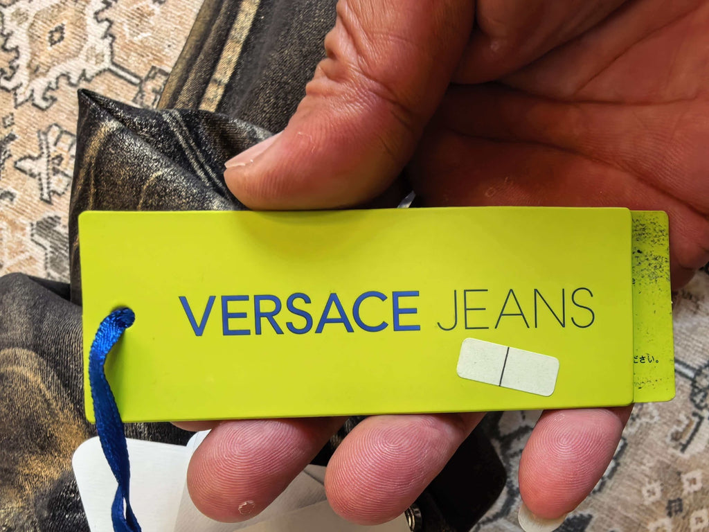 Versace Gold Waxed Jeans