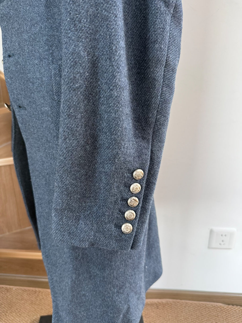 Comme des Garçons AD2007 Blue Grey Silver-Button Coat