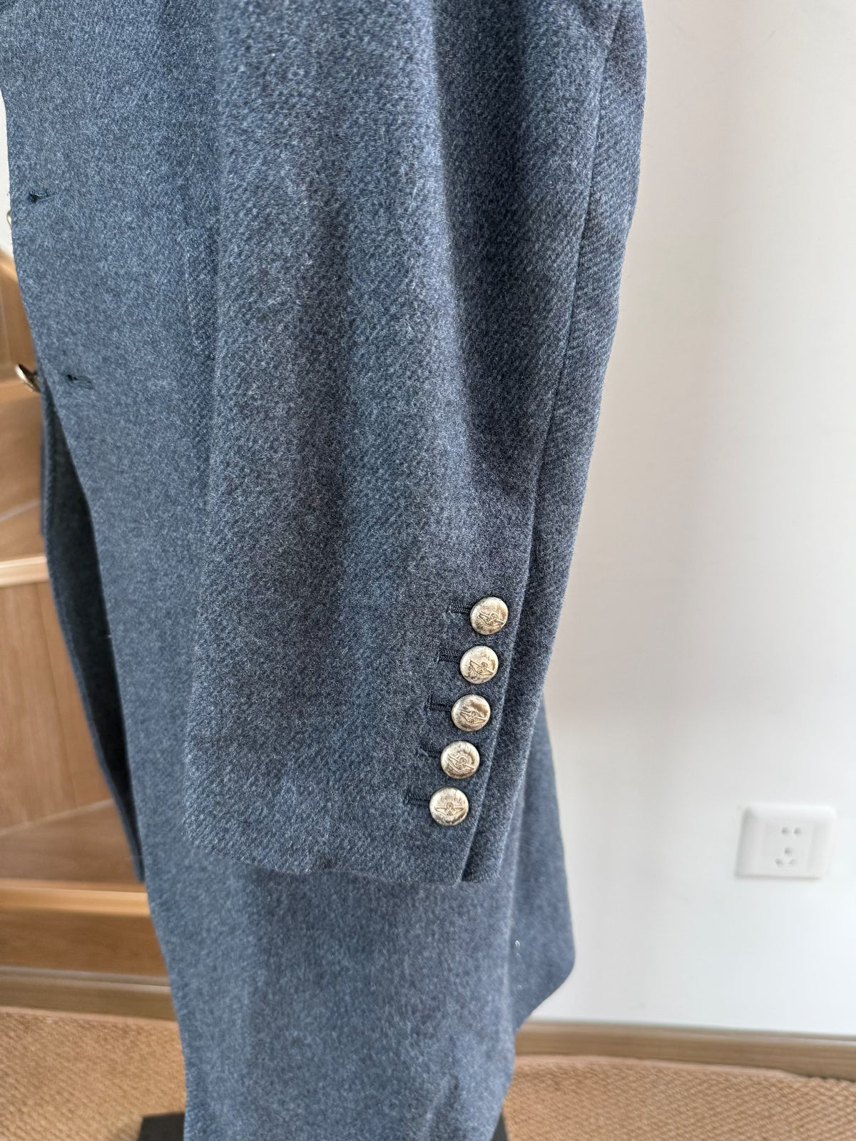 Comme des Garçons AD2007 Blue Grey Silver-Button Coat