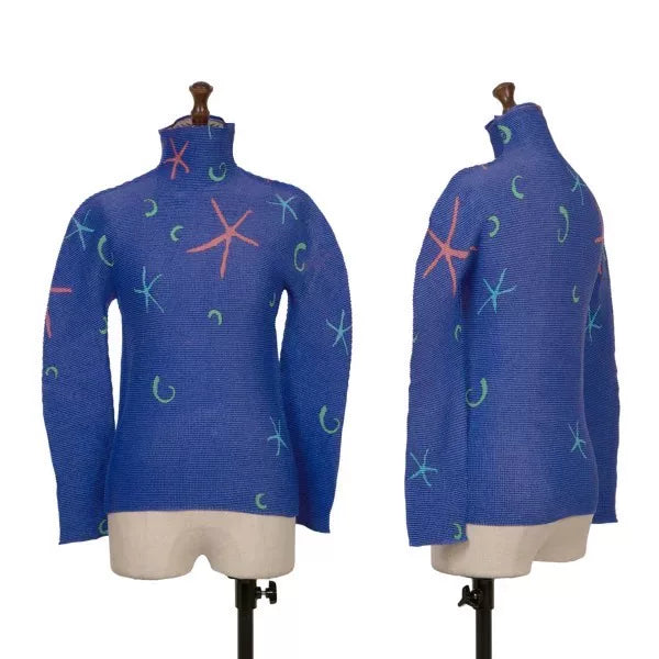 Issey Miyake Vintage Blue Starfish Pleated Top