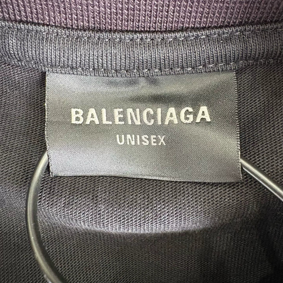 Balenciaga SS24 Black Mud‑Dyed Double B Logo Top