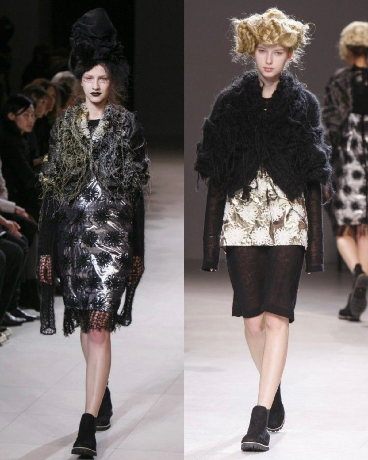 Comme Des Garcons 2008 Black Runway Top Wool Cape