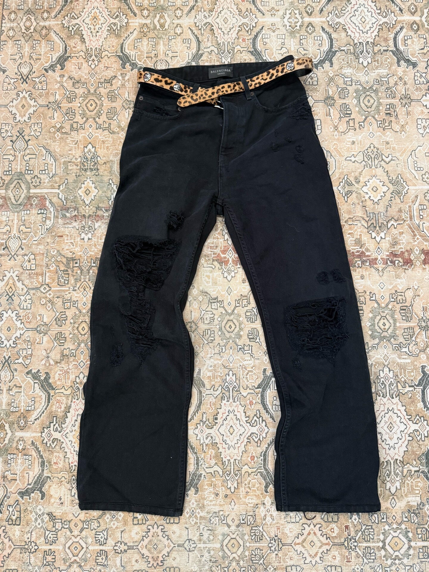 Balenciaga Distressed Vintage-Style Oversized Jeans