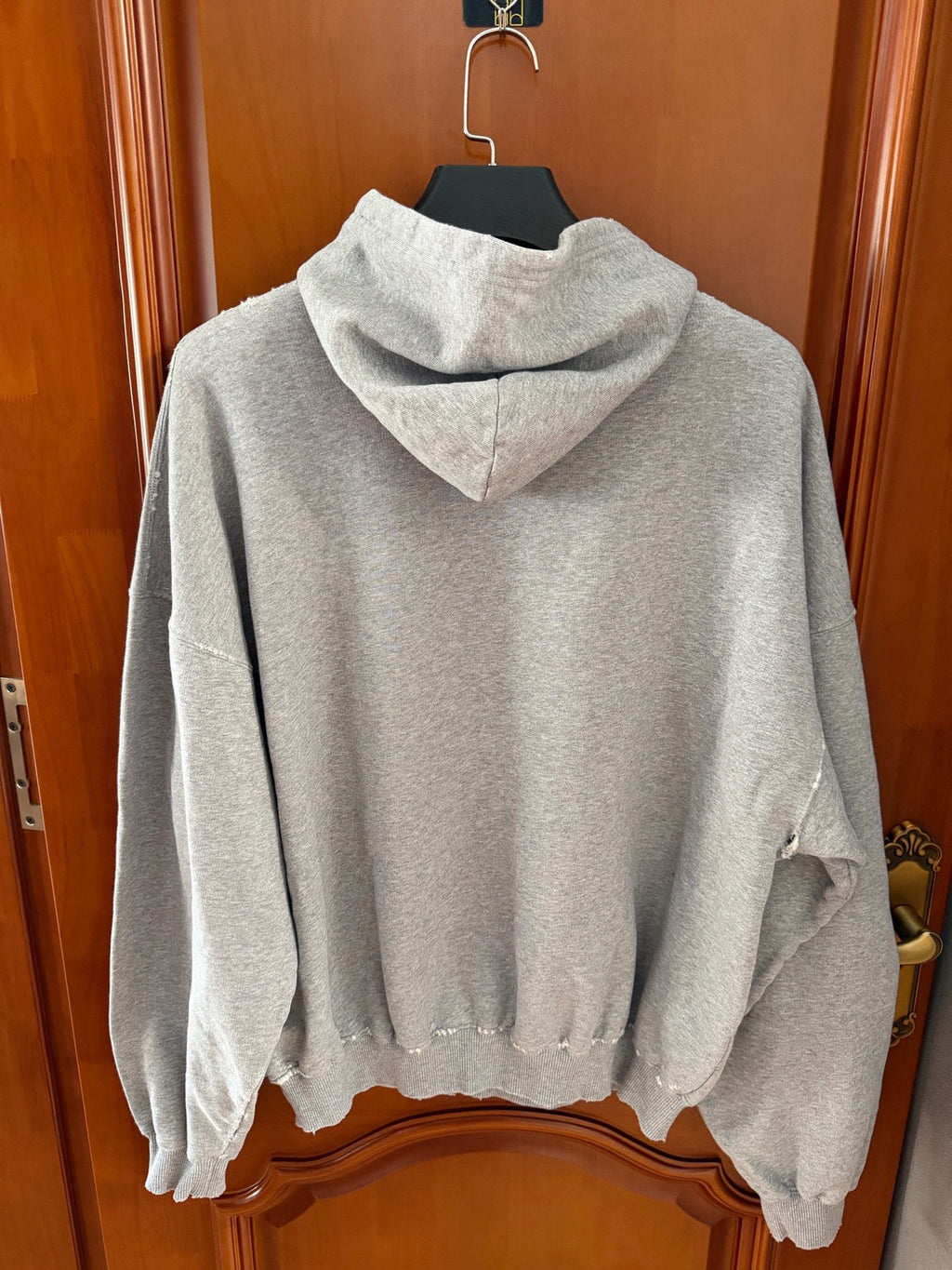 Balenciaga Grey English Logo Hooded Sweater
