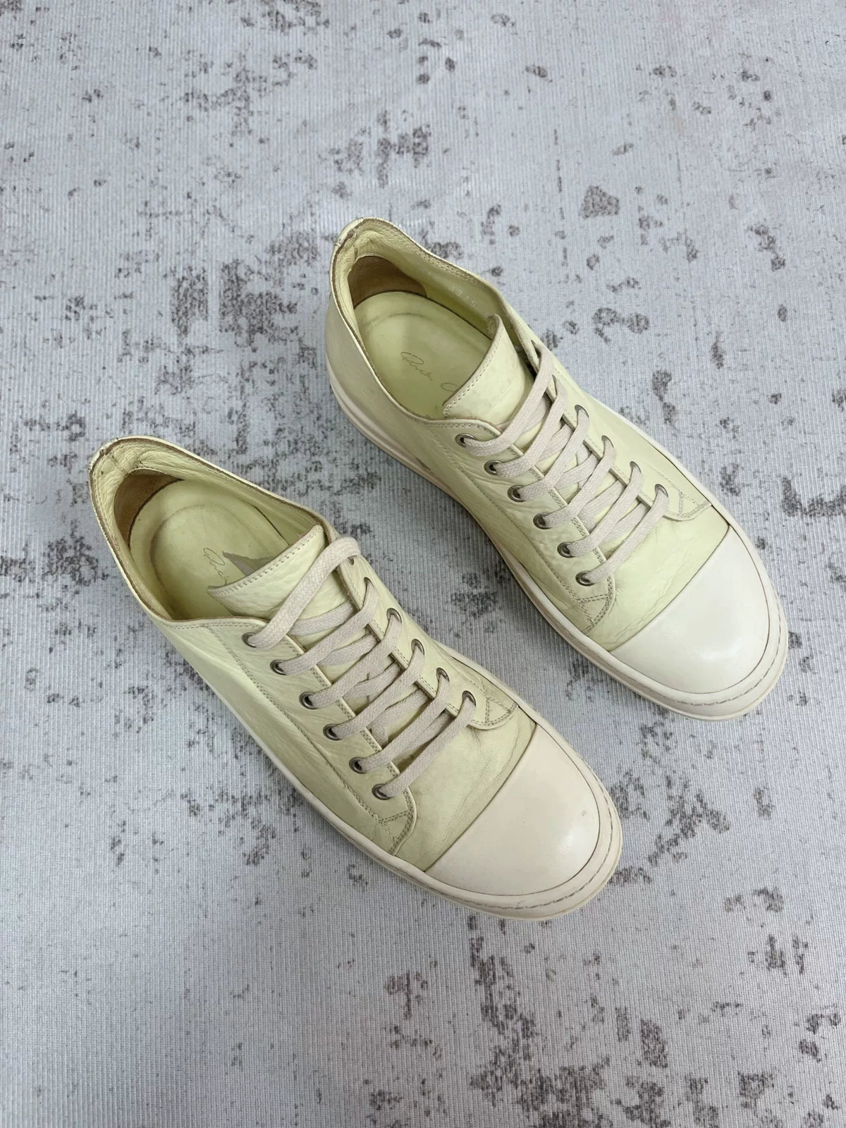 Rick Owens Main Line Leather Low-Top Sneakers
