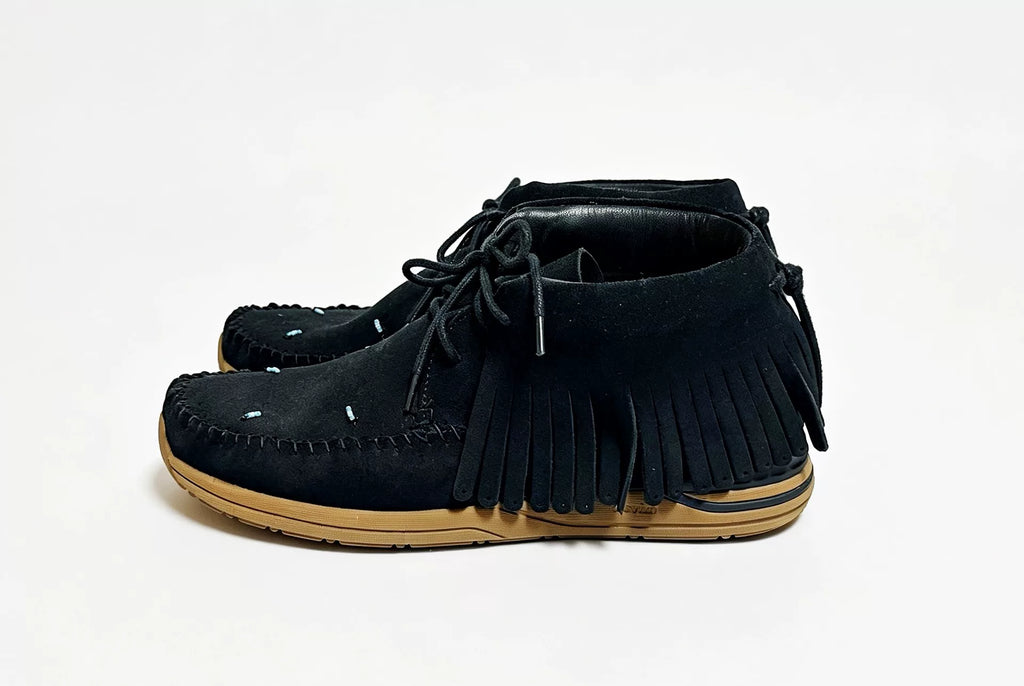 Visvim 22AW Fbt Shaman-Folk Fringe Leather Black Boots