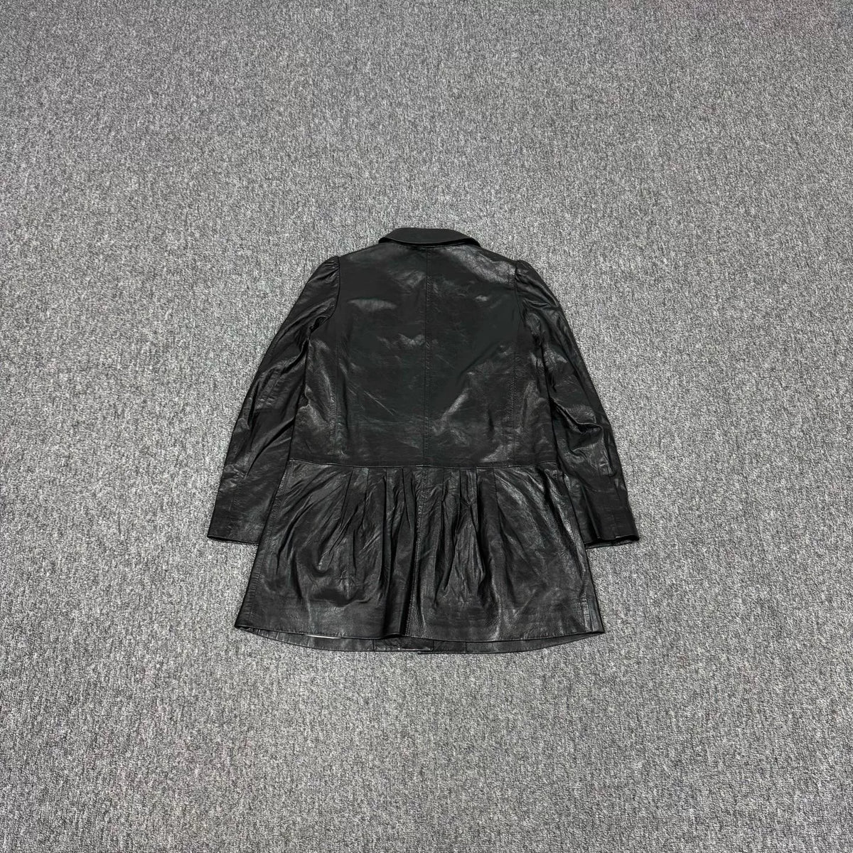 Miu Miu silk lining lamb leather shirt-style dress