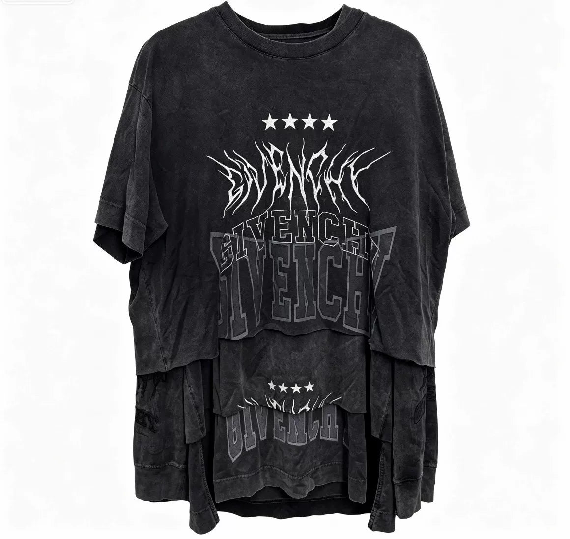 Givenchy Four-Layer Layered Five-Point Star Thorn Short Sleeve T-Shirt