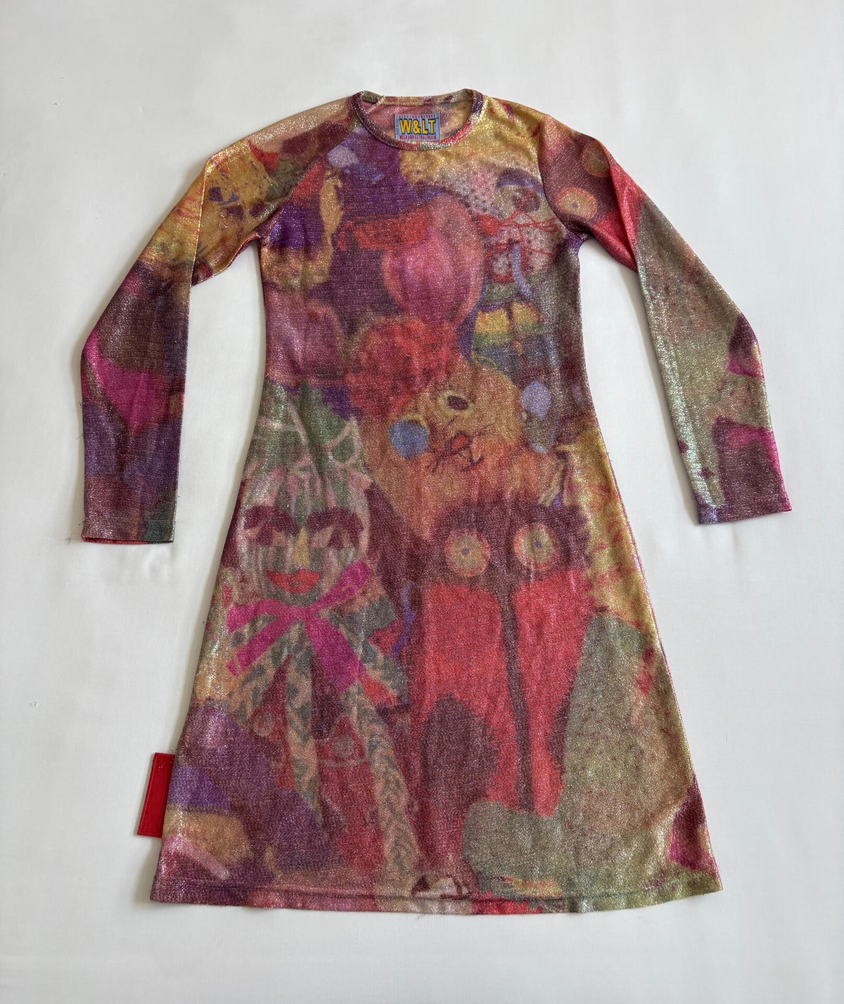 Walter Van Beirendonck Runway Print W Lt 1997-1998 Silver Slogan Kiss Vintage The Future Dress