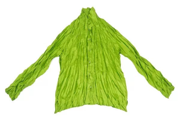 Issey Miyake Vintage Green Twisted Pleated Top