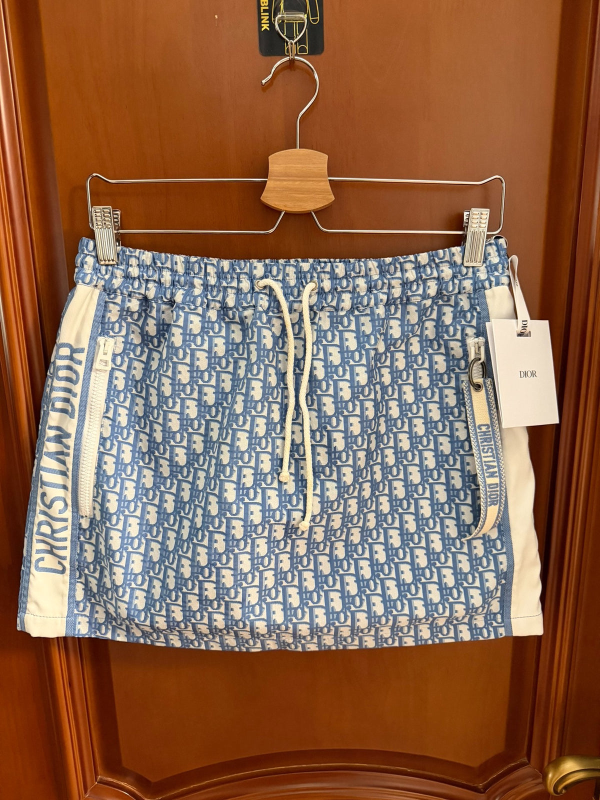 Dior Blue Logo-Print Skirt