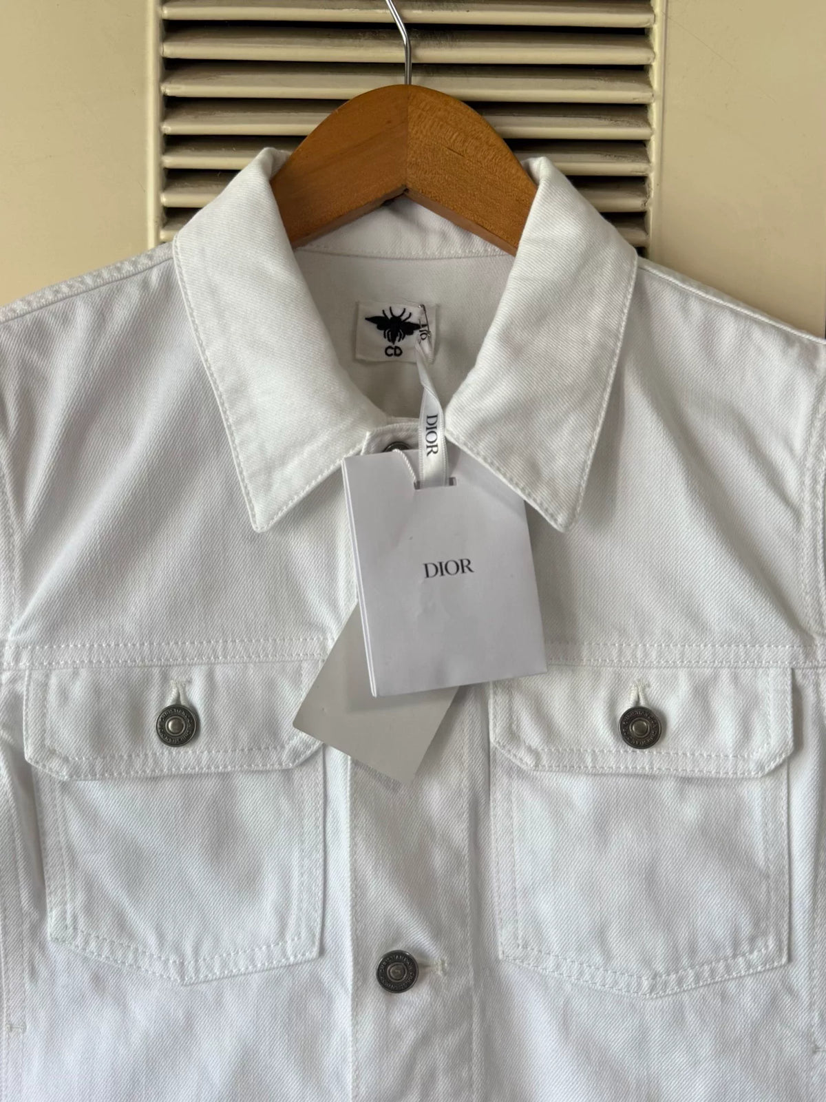 Dior Floral Cotton Embroidered White Denim Jacket
