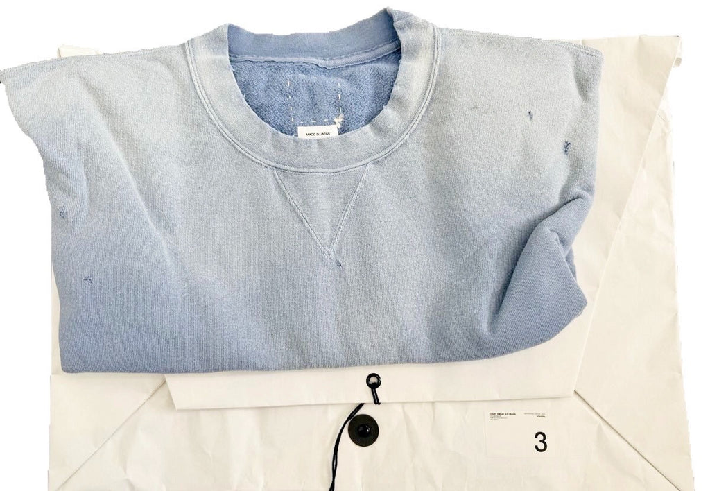 Visvim 23SS Court Sweat S/S Crash Distressed Short Sleeve Sweatshirt