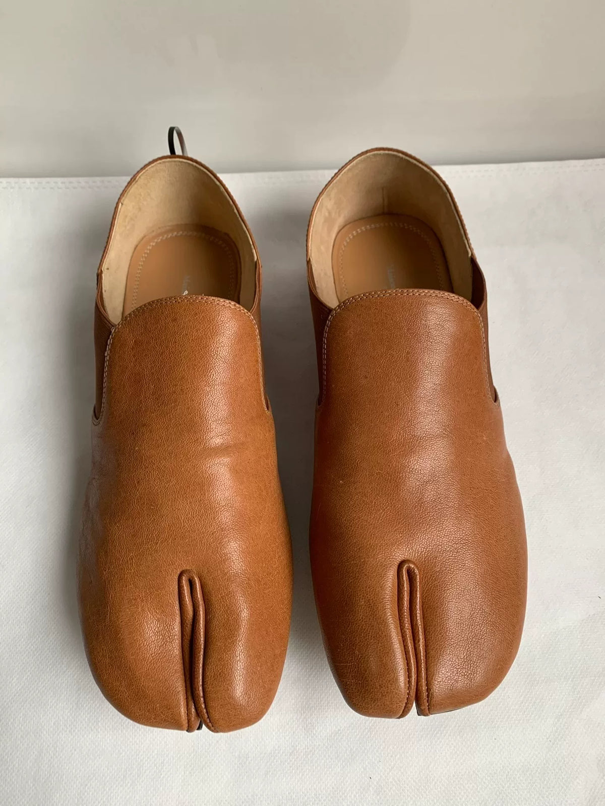 MM6 Maison Margiela Brown Tabi Leather Loafers