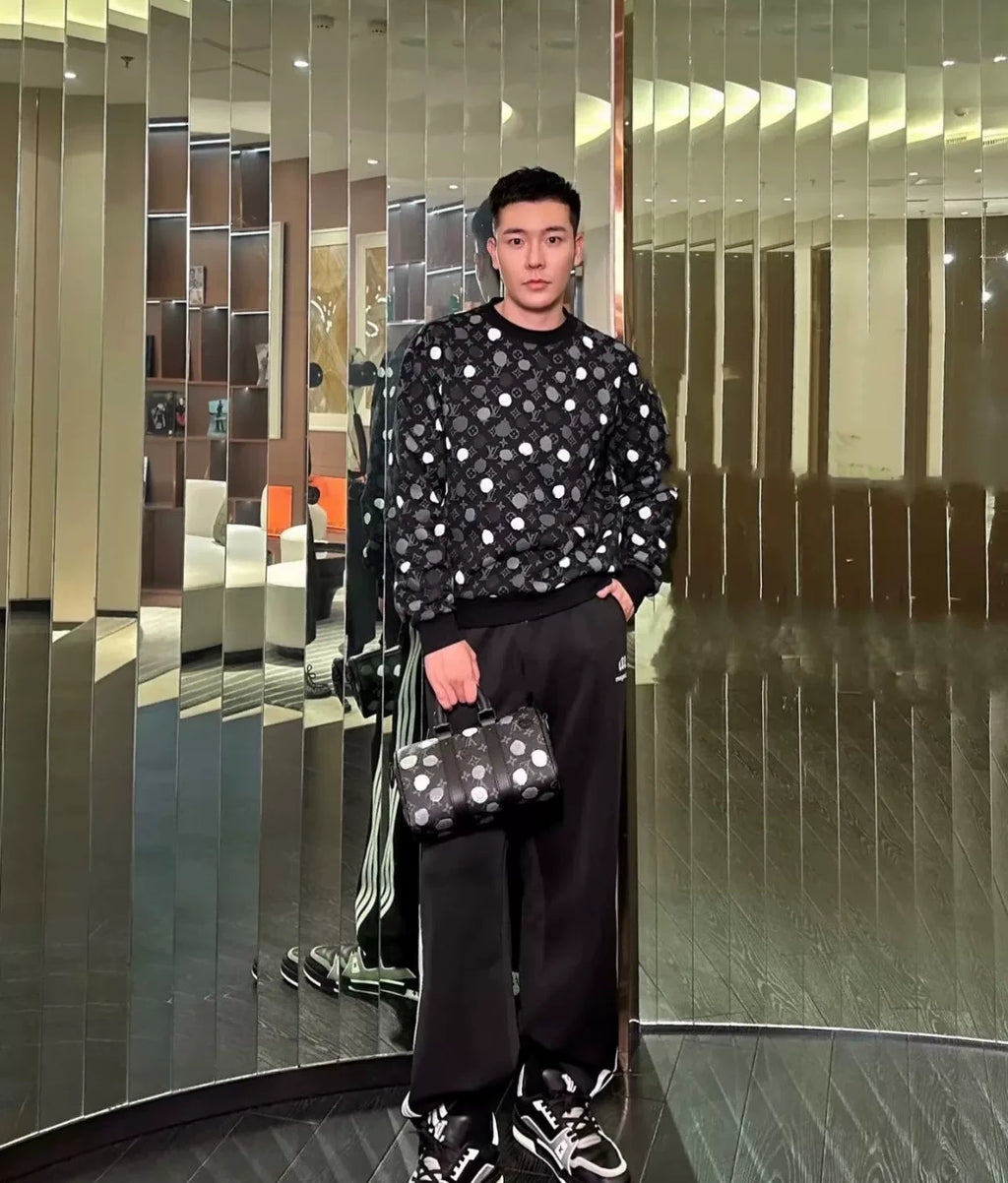 Louis Vuitton Black Polka Dot Print Sweatshirt