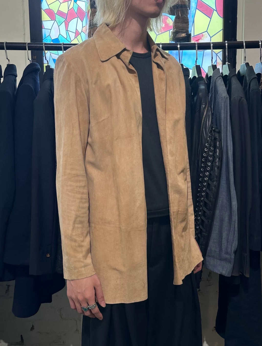 Gucci by Tom Ford 97SS Suede Leather Minimalist Coat