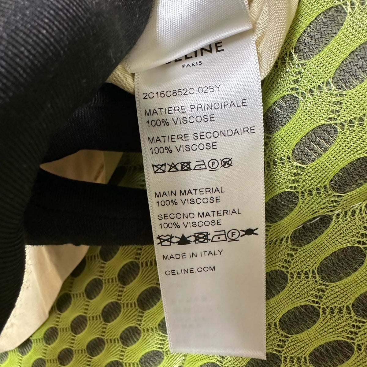 Celine Off-White Black Cuban Collar Viscose Shirt
