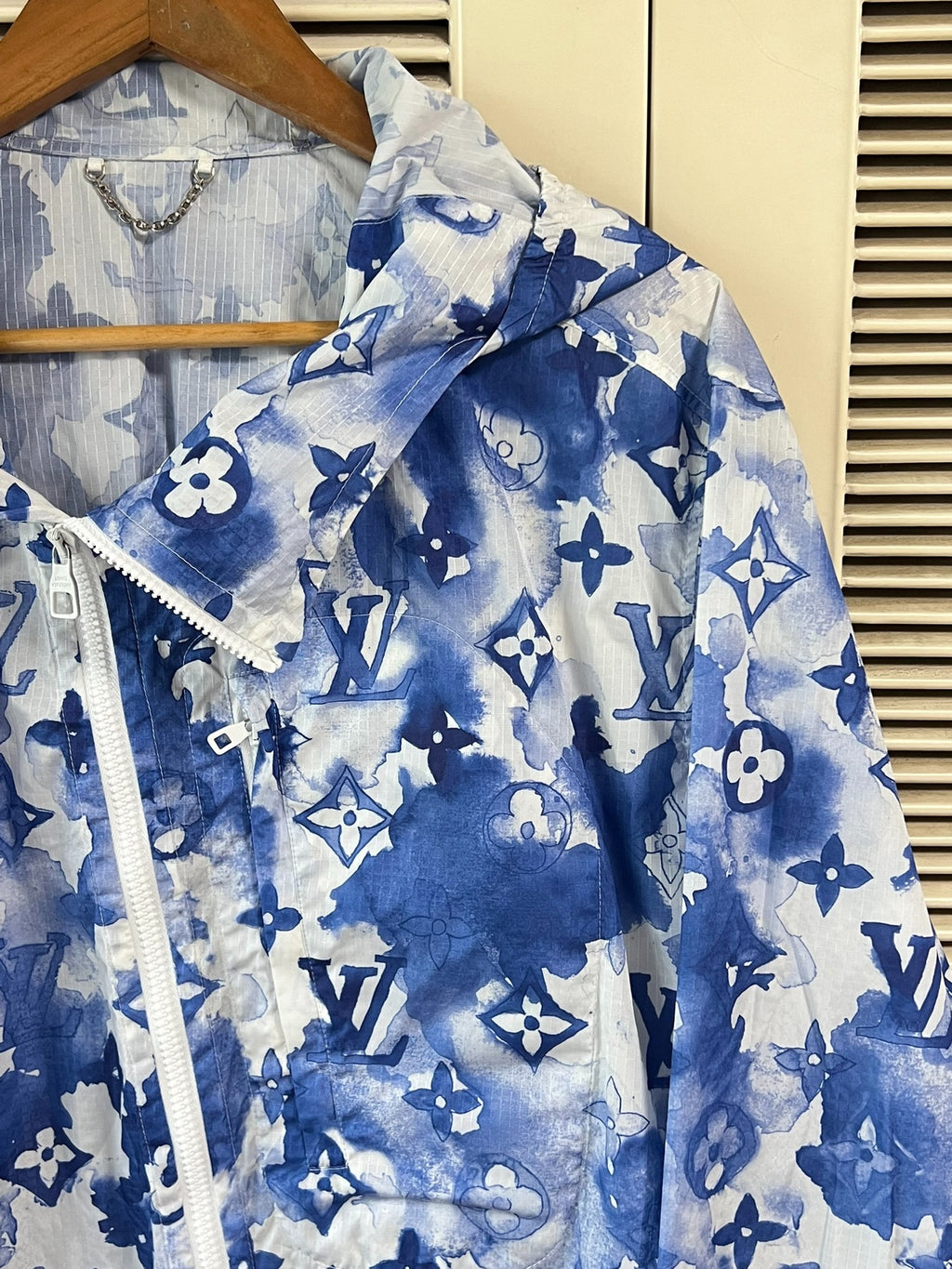 Louis Vuitton Blue Printed Hooded Jacket