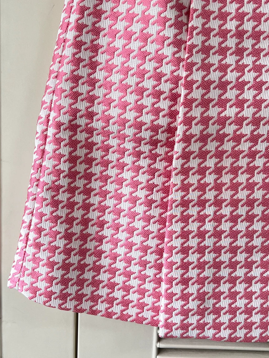 Dior Pink Houndstooth Mini Skirt