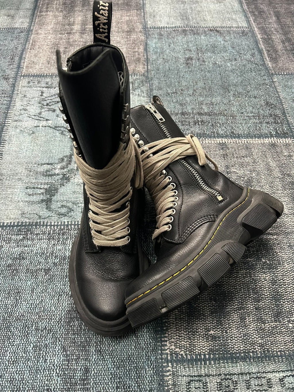 rick owens x Dr. Martens collaboration high-top Boots