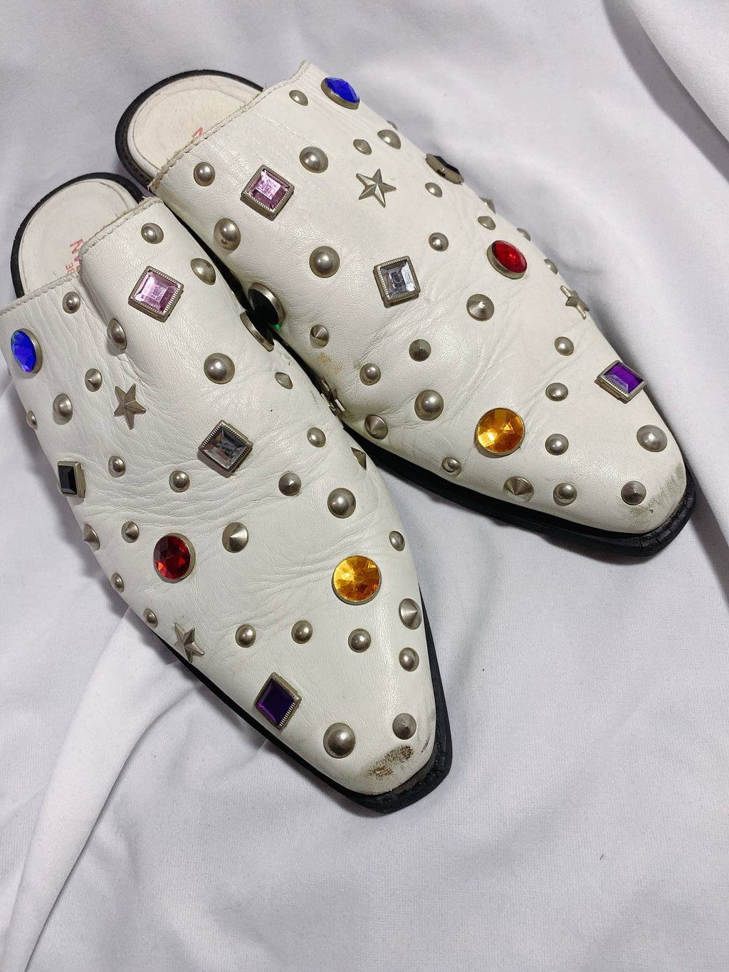Junya Watanabe gemstone leather slippers