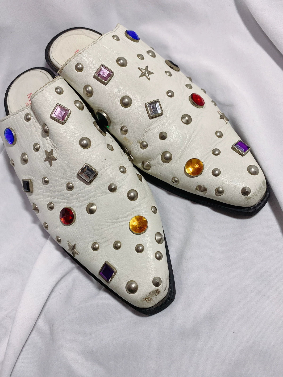 Junya Watanabe gemstone leather slippers