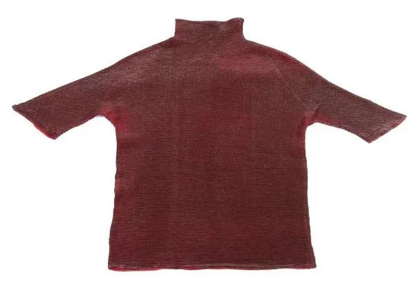 Issey Miyake Vintage Red Gold Foil Pleated Top