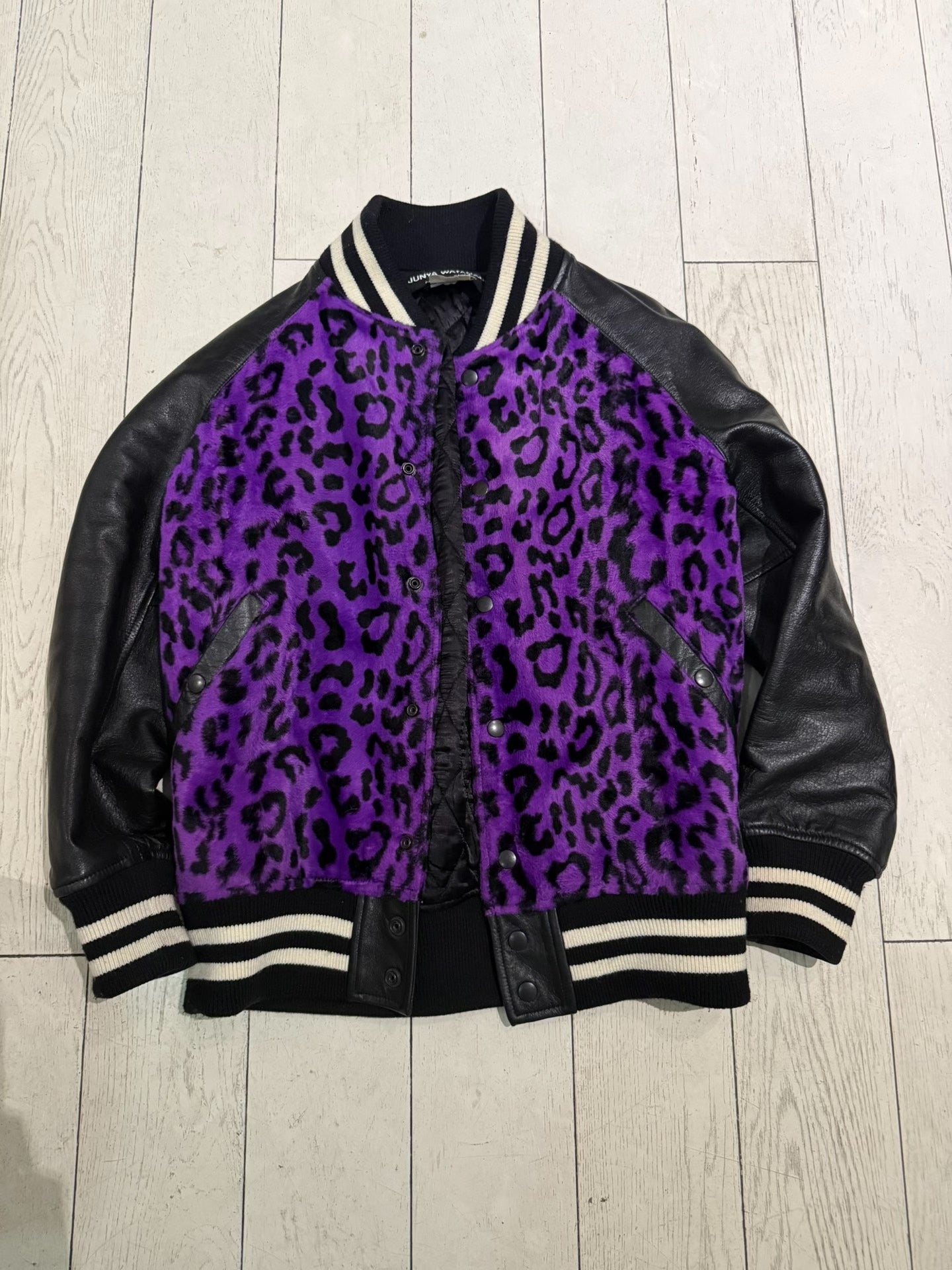 Junya Watanabe Archive Purple Leather Varsity Jacket