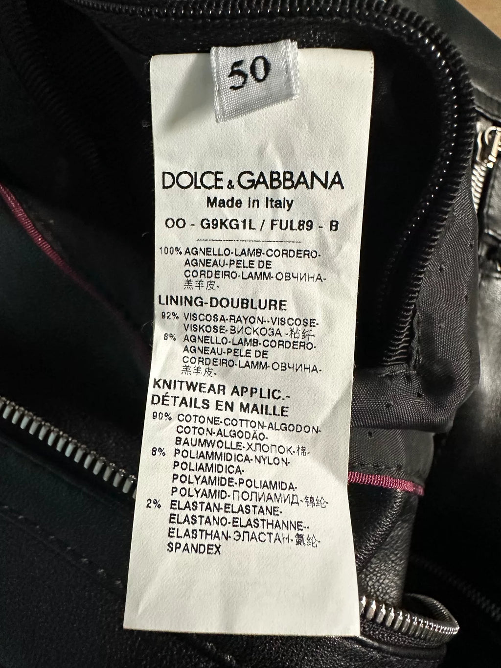 DOLCE & GABBANA multi-pocket leather bomber jacket