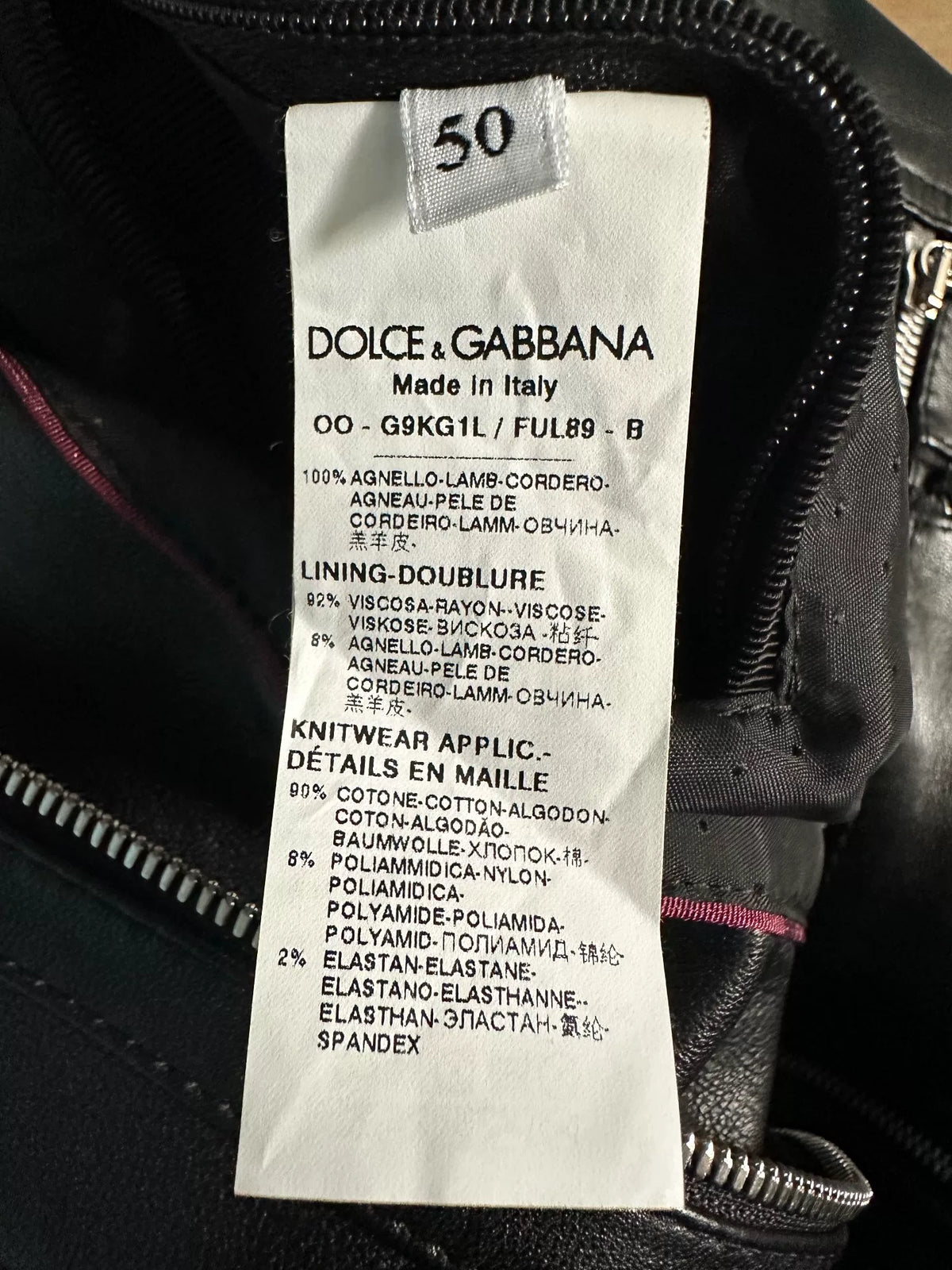 DOLCE & GABBANA multi-pocket leather bomber jacket