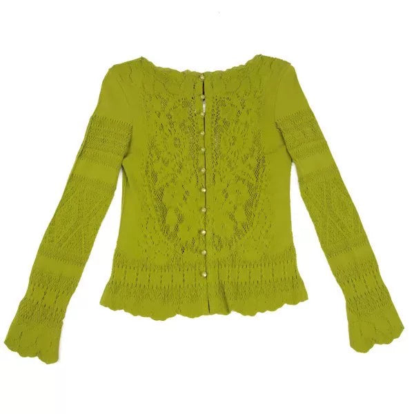 Jean Paul Gaultier Vintage Green Cut-Out Cardigan