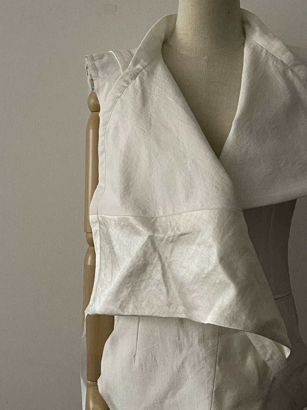 Ann Demeulemeester Deconstructed Shoulder Strap Cotton Wool Vest