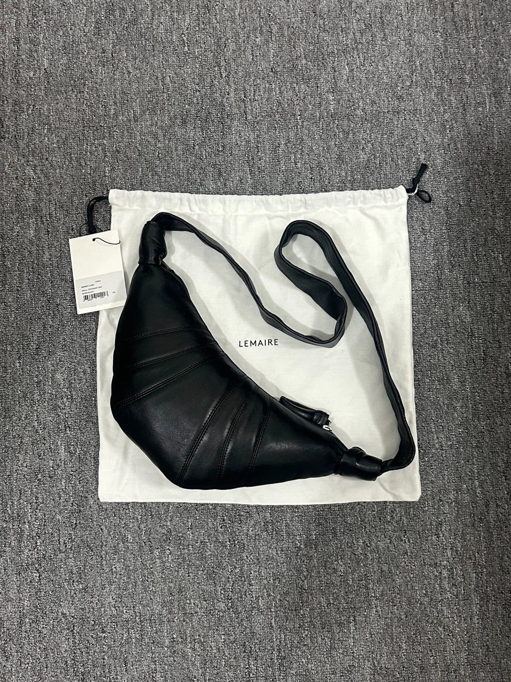 Lemaire SS26 croissant Black Lambskin Top