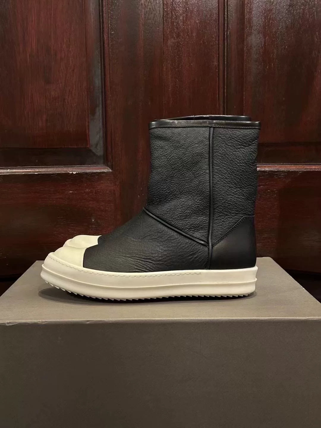 Rick Owens FW15 Boat Black Boots