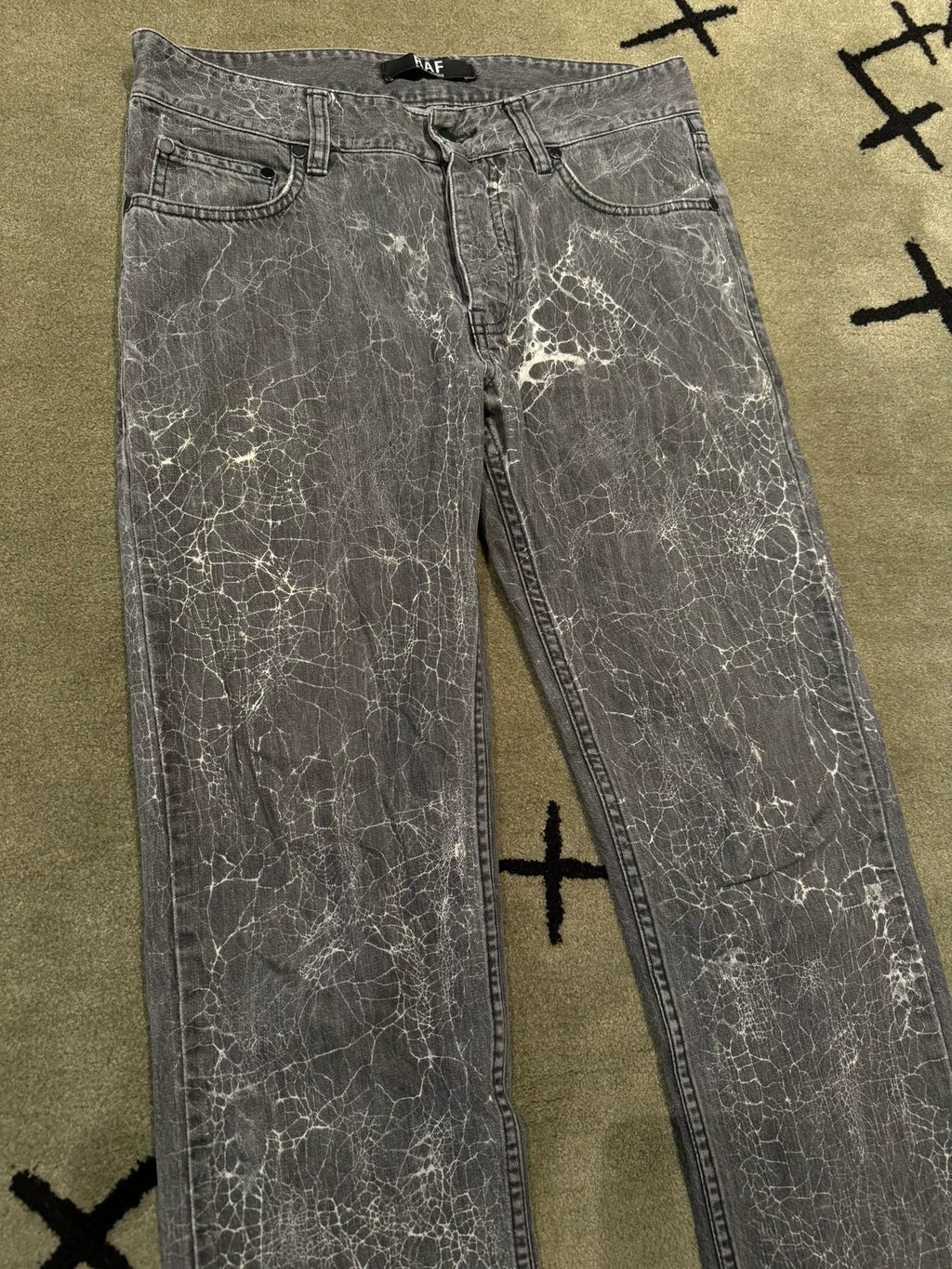 Raf Simons SS06 Crack Spider Web Denim Jeans