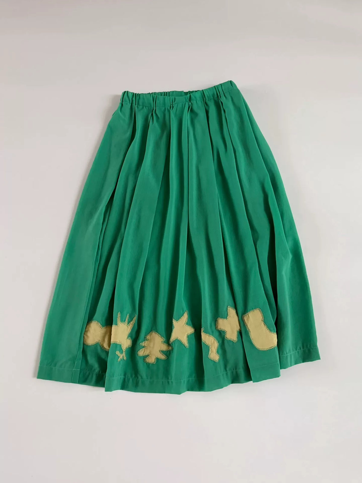 Comme Des Garcons Midi Green Wool Skirt
