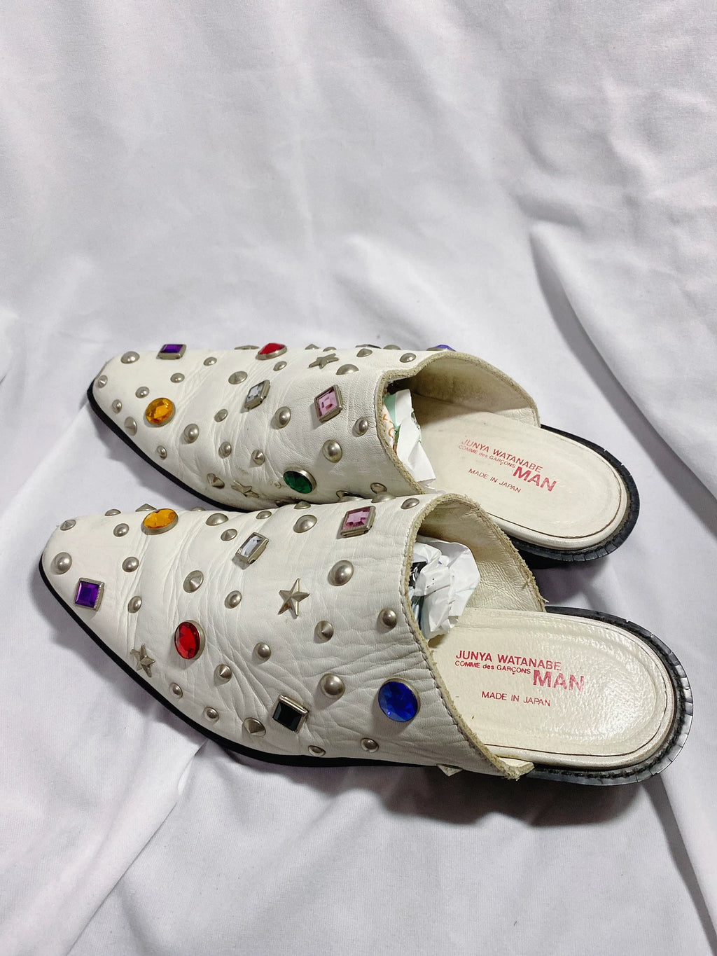 Junya Watanabe gemstone leather slippers