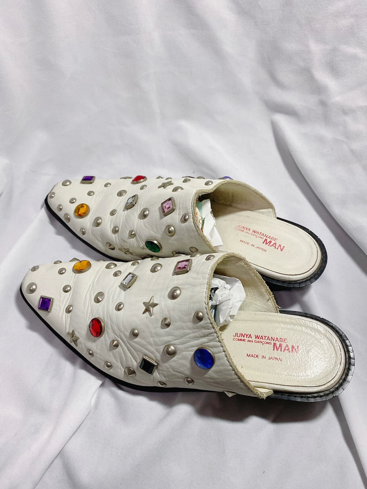 Junya Watanabe gemstone leather slippers