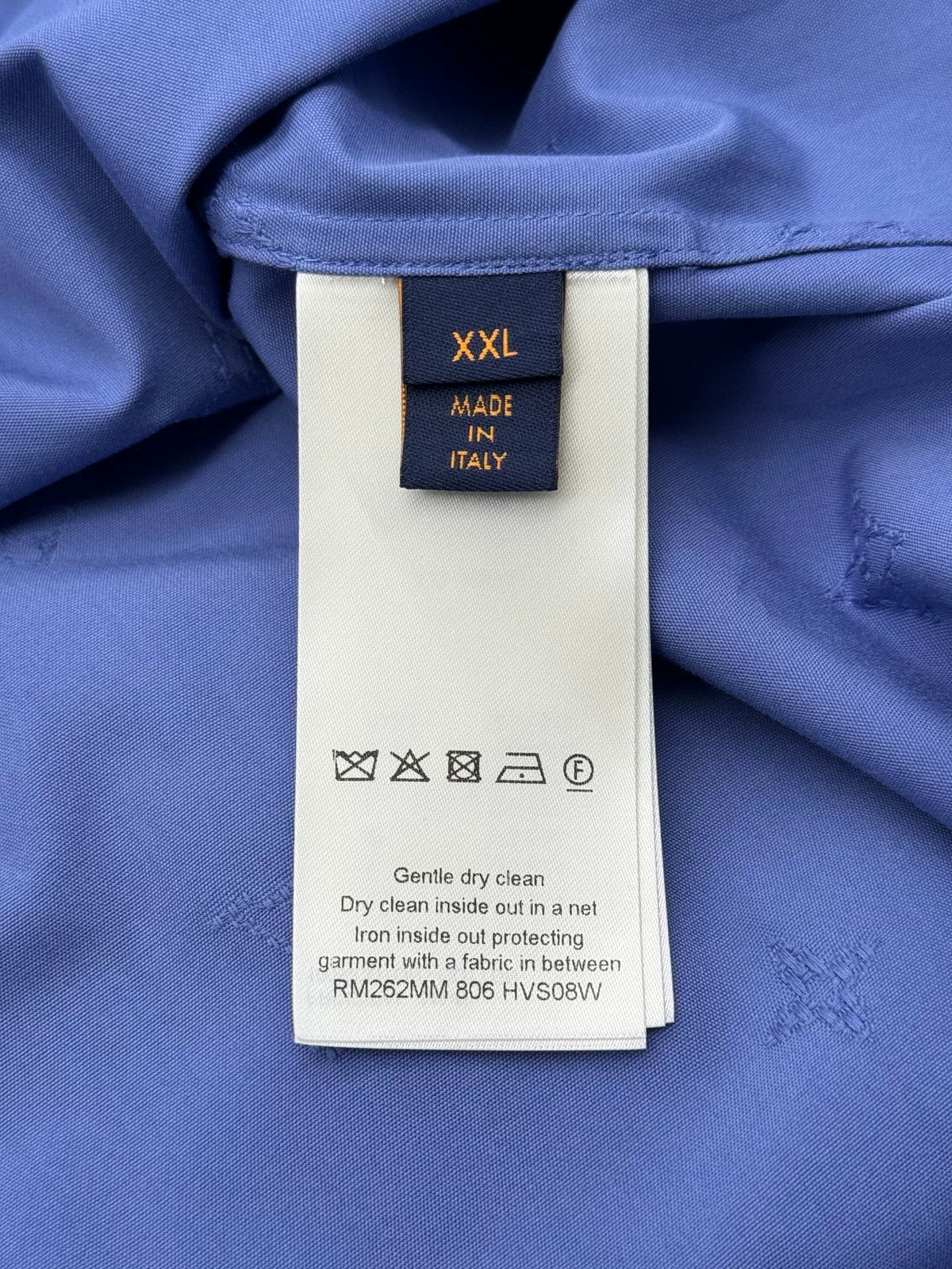 Louis Vuitton FW26 Blue Monogram Embroidered Long Sleeve Shirt