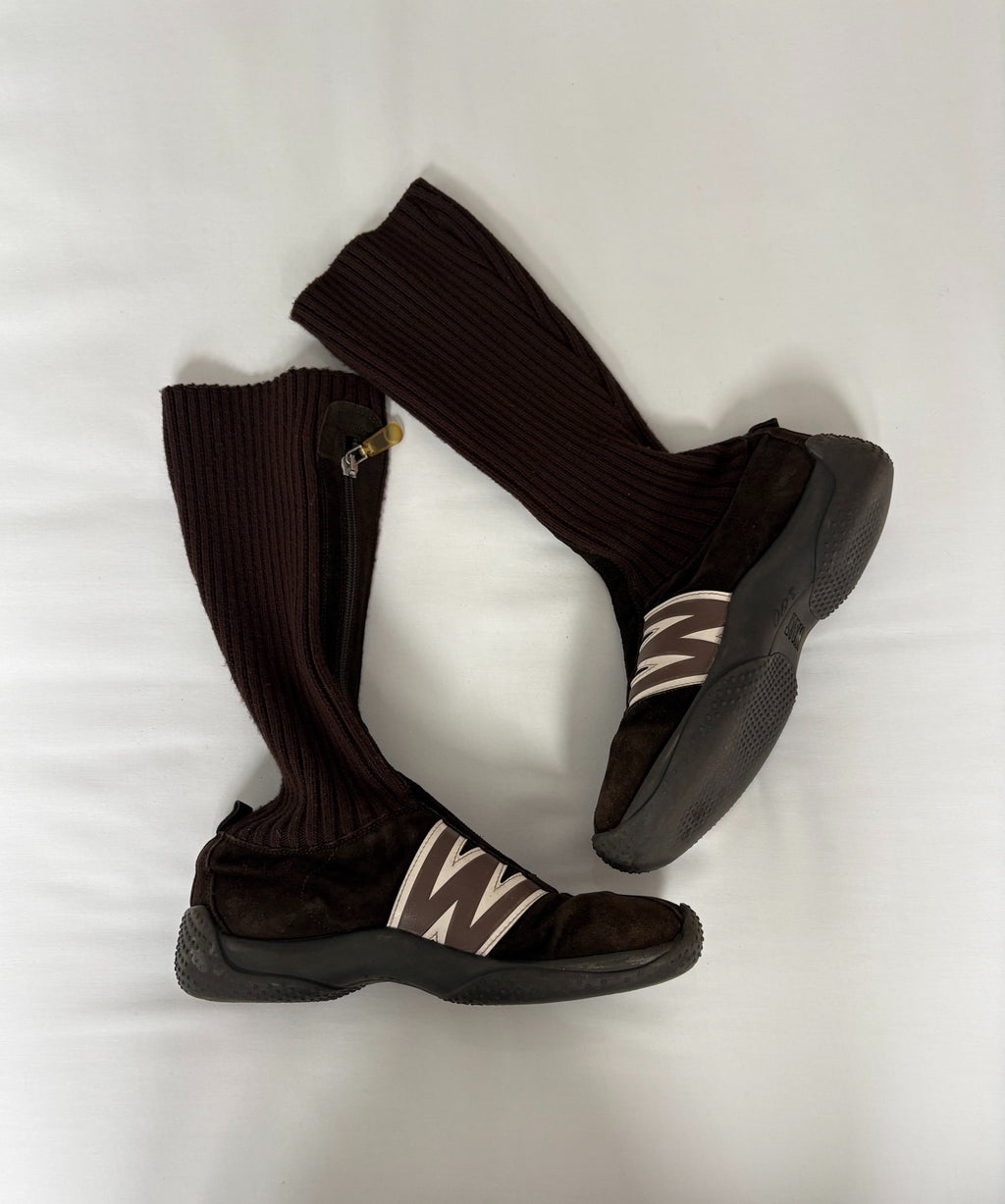 Walter van Beirendonck Knit Patchwork Boxing Boots