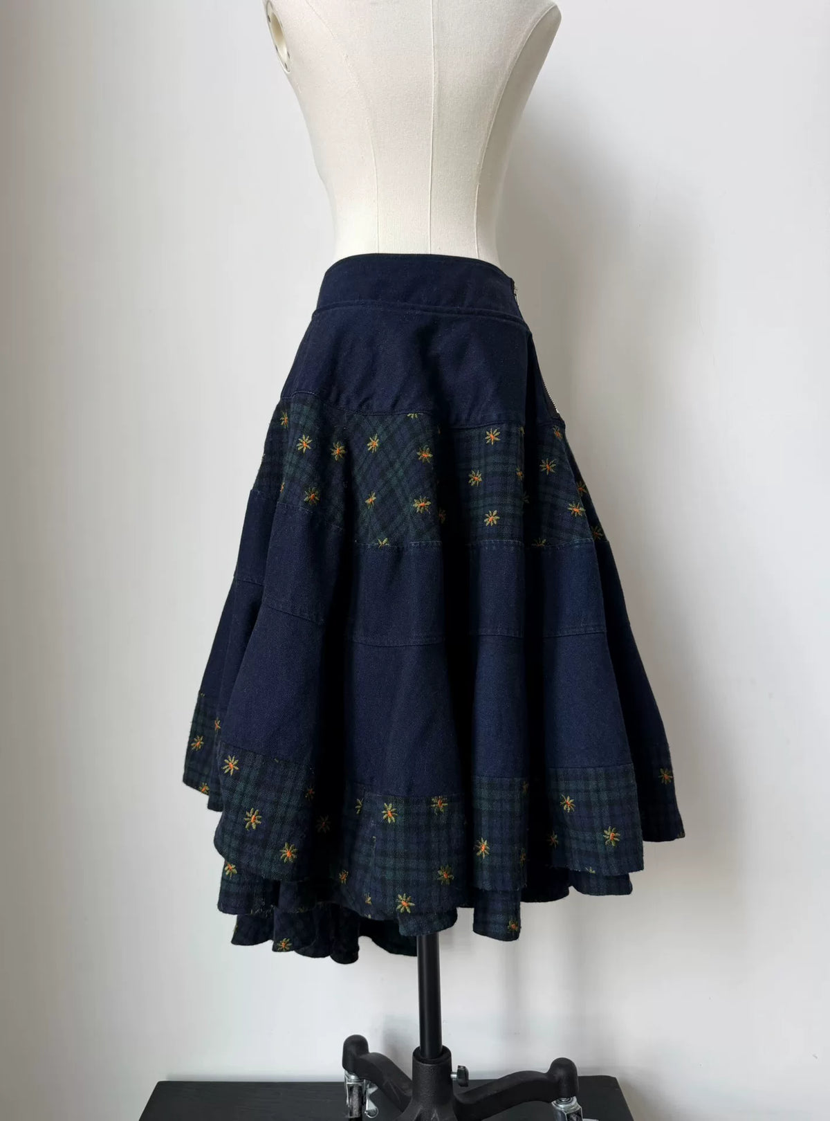 Comme Des Garcons Rei Kawakubo 2017 Tricot line patchwork embroidered skirt