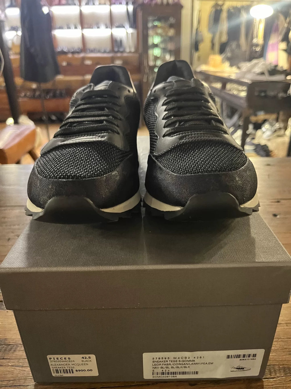 Alexander McQueen SS15 Black Feather Print Sneakers