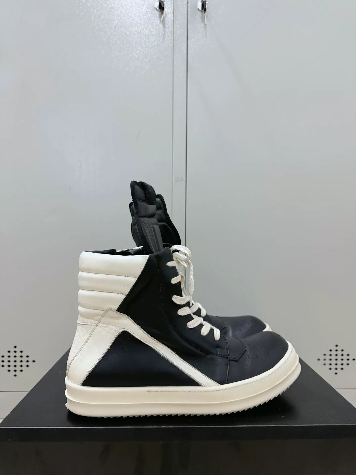Rick Owens Black and White Inverted-Triangle Sneakers