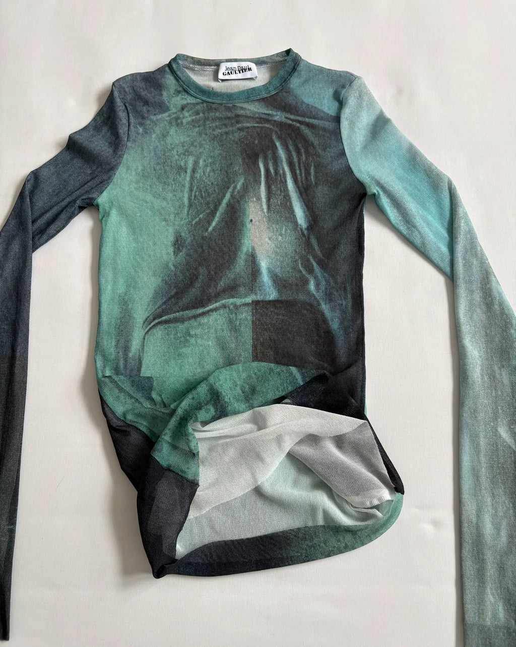 Jean Paul Gaultier mesh garment Gaultier printed mesh top