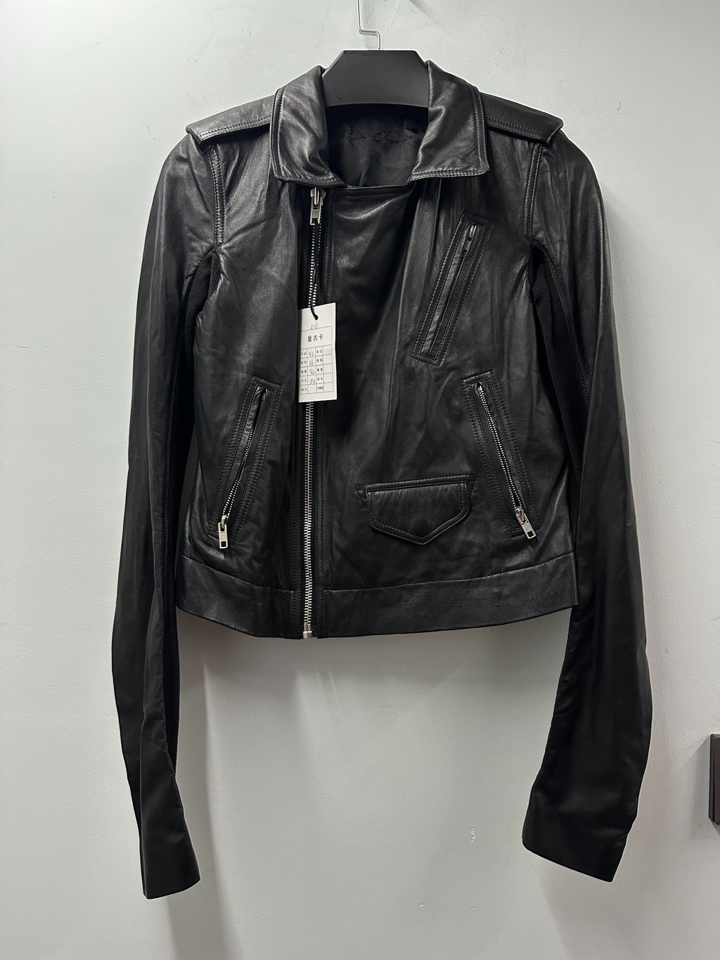 Rick Owens biker leather jacket